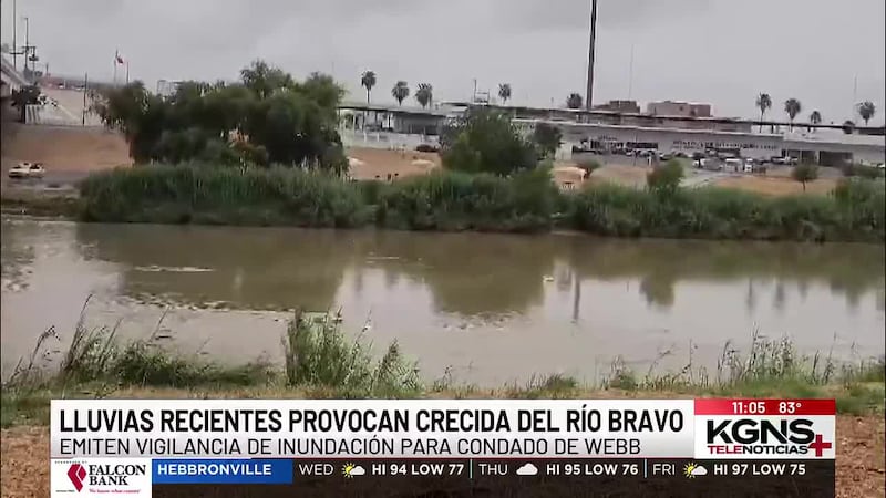 Río Grande en vigilancia por inundación en condado Webb; nivel podría llegar a 10.5 pies