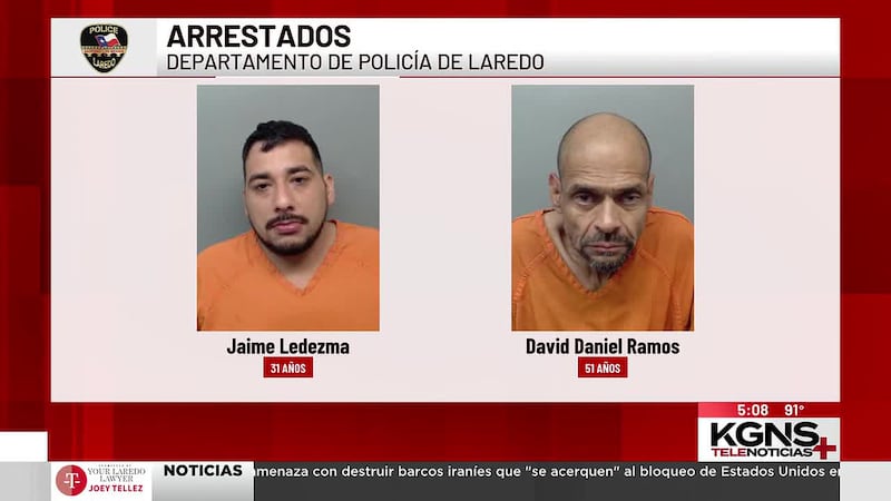 Dos hombres arrestados por presunto uso no autorizado de un vehículo en Laredo