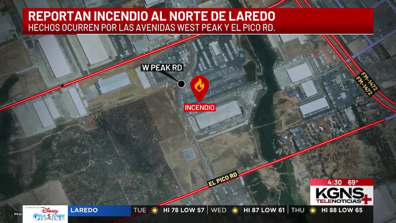Reportan incendio en bodega al norte de Laredo