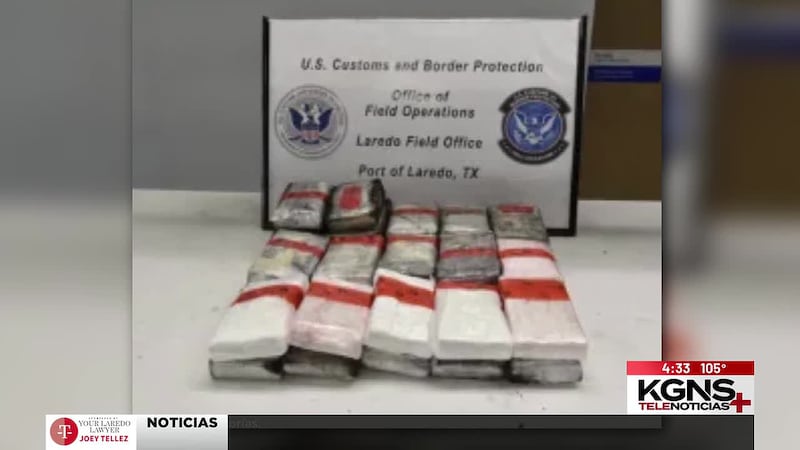 Incautan cocaína valorada en casi 3 millones de dólares en puentes de Laredo