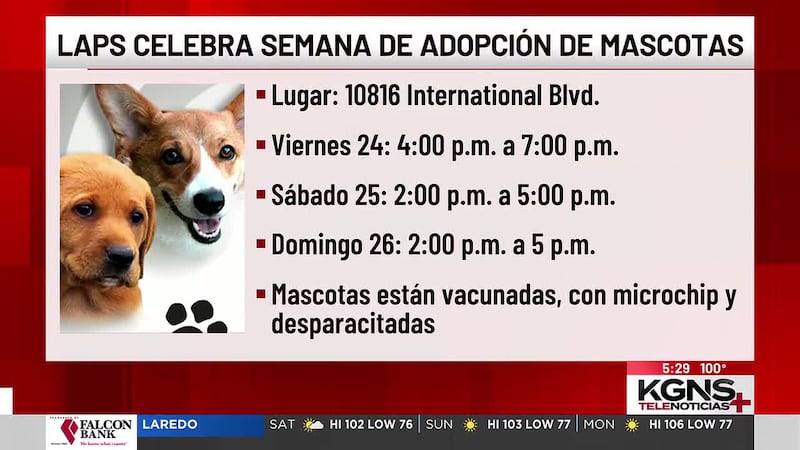 LAPS celebra la Semana Nacional de Adopción de Mascotas en Laredo
