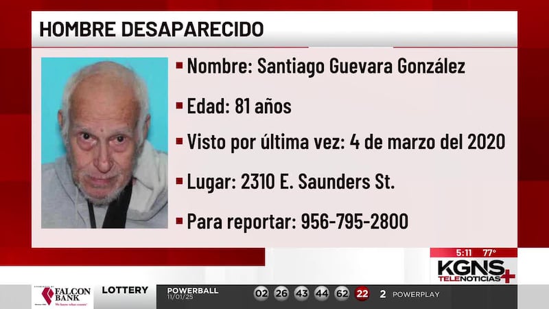 Policía de Laredo busca a hombre reportado como desaparecido