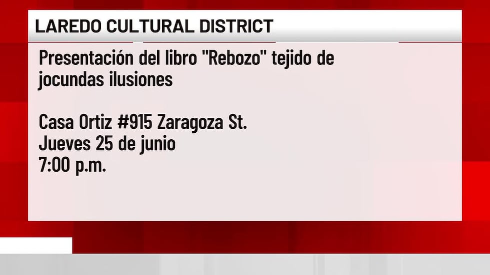 Invitan a la comunidad de Laredo a la presentación del libro “Rebozo”