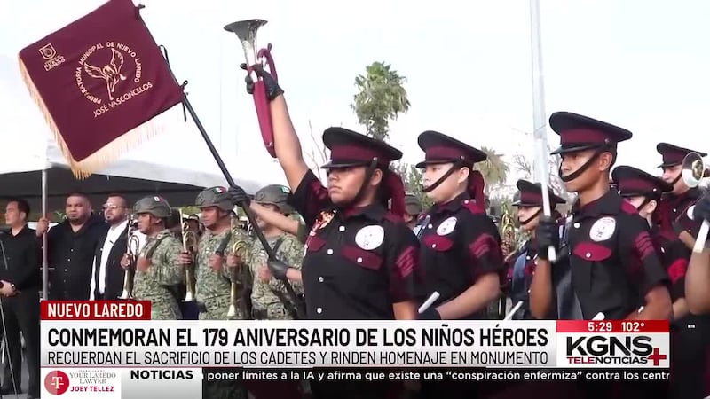 Conmemoran 179 aniversario de los Niños Héroes en Nuevo Laredo