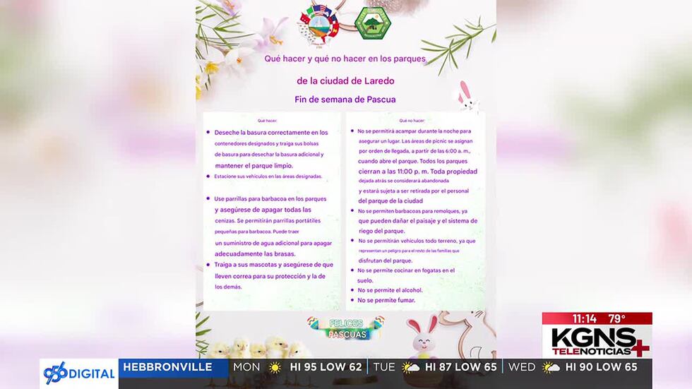 Reglamentos en los Parques de Laredo para Pascua