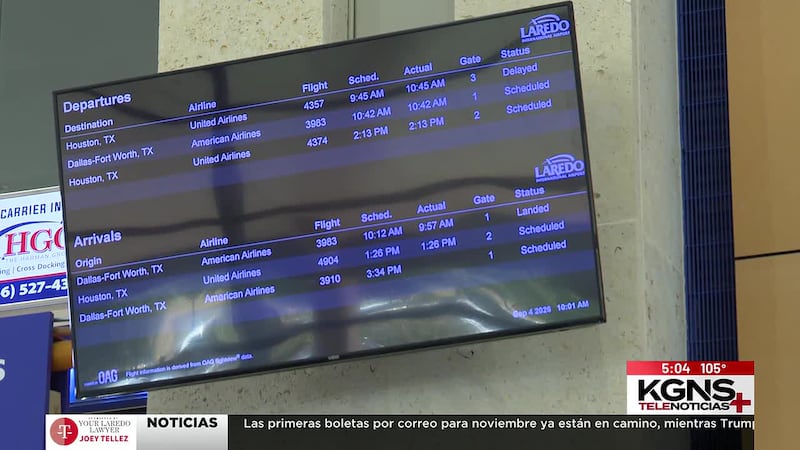Viajeros de Laredo enfrentan demoras de vuelo en fin de semana de Labor Day