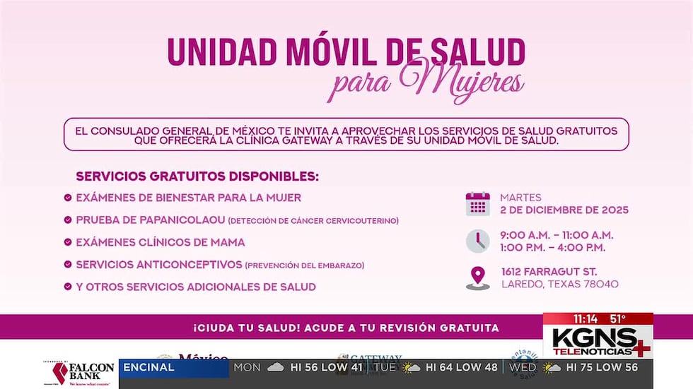 Consulado de México en Laredo promueve Unidad Móvil de Salud para Mujeres