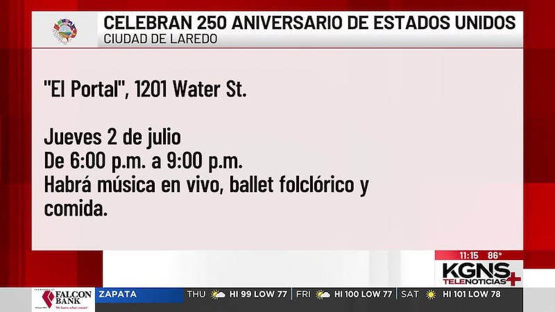 ¿Qué hará Laredo para la Celebración del 250 aniversario de Estados Unidos?