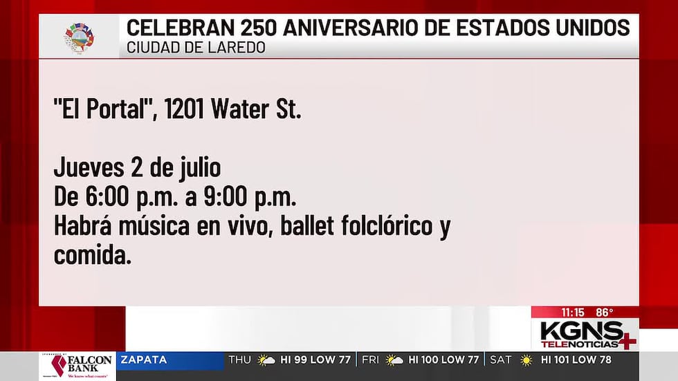 ¿Qué hará Laredo para la Celebración del 250 aniversario de Estados Unidos?