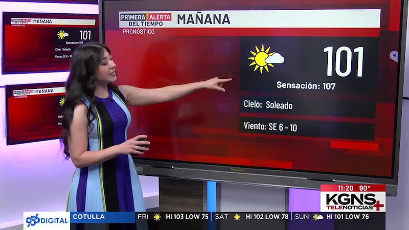 Día caluroso con mucho sol, ligeras posibilidades de lluvia la próxima semana