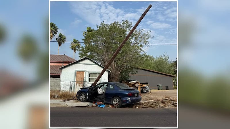 Car crashes into pole in west Laredo, driver hospitalized