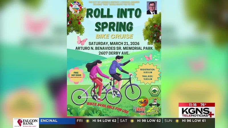 Invitan al paseo en bicicleta “Roll into Spring” en Laredo