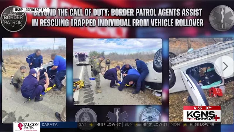 Agentes de la Patrulla Fronteriza asisten choque en la carretera 83