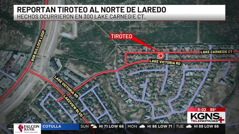 Reportan tiroteo al norte de Laredo
