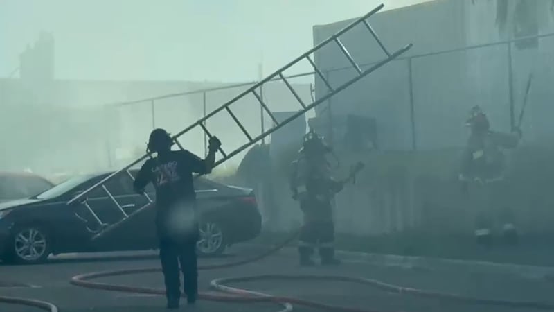 Fire behind Suarez Restaurant