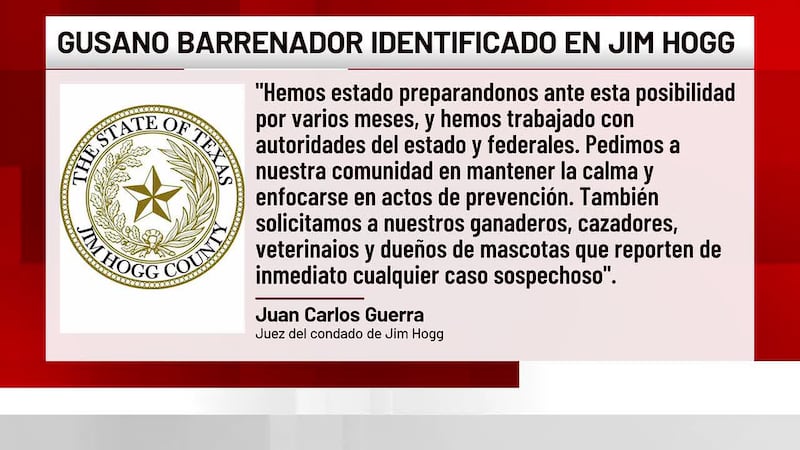 Confirman primer caso de gusano barrenador del Nuevo Mundo en el condado de Jim Hogg