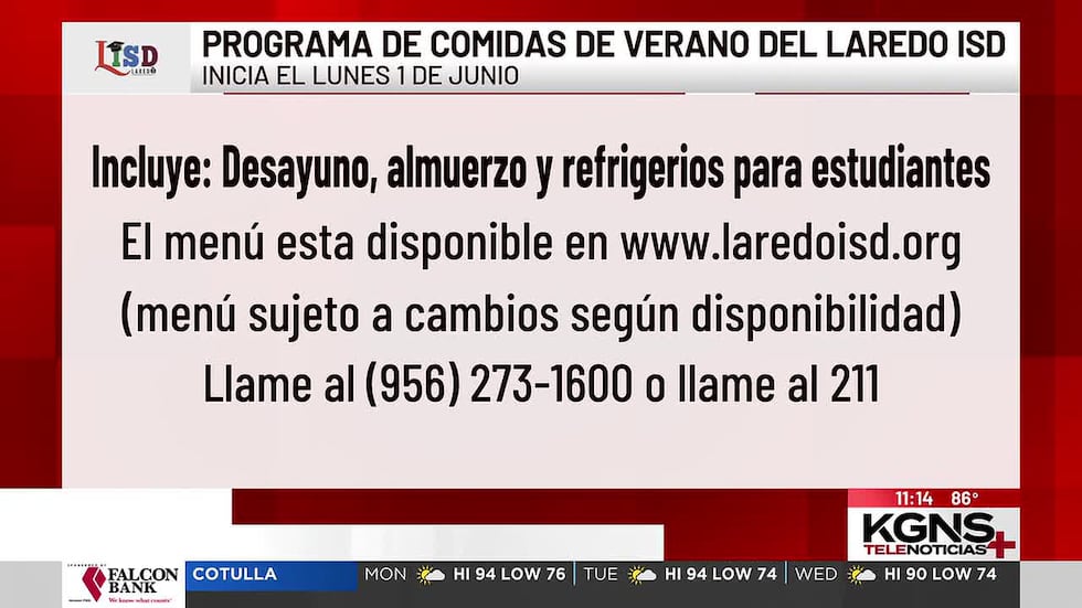 LISD ofrece programa de alimentos en verano
