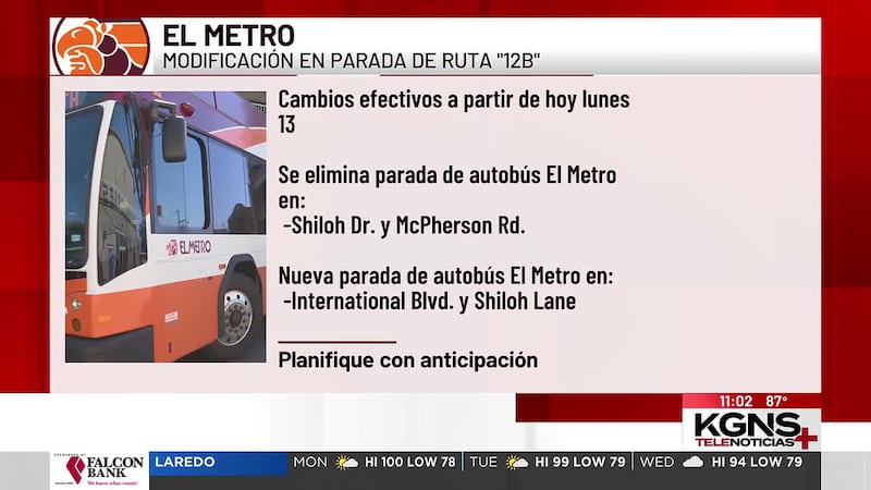 El Metro realiza modificación en parada de ruta “12B”