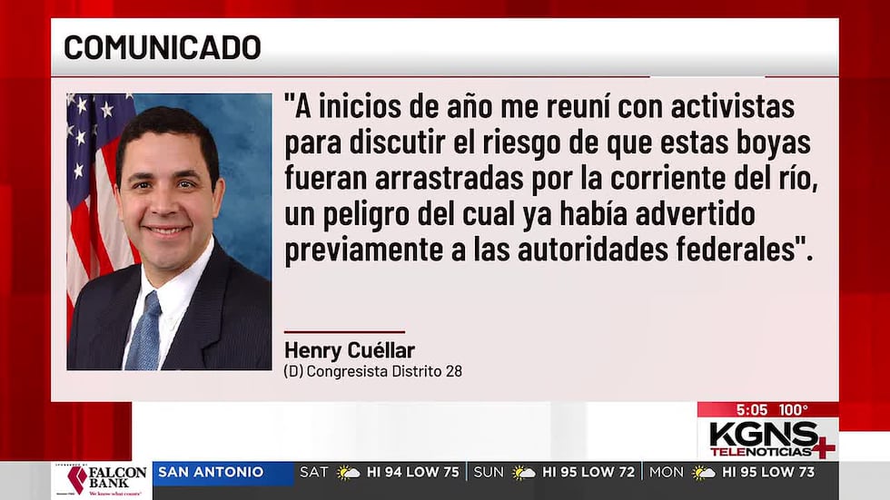 Cuéllar presiona a DHS para recuperar boyas arrastradas; asegura que ya había advertido el riesgo