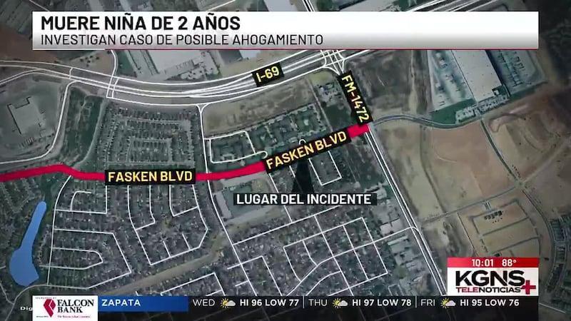 Muere niña de 2 años por posible ahogamiento en el norte de Laredo