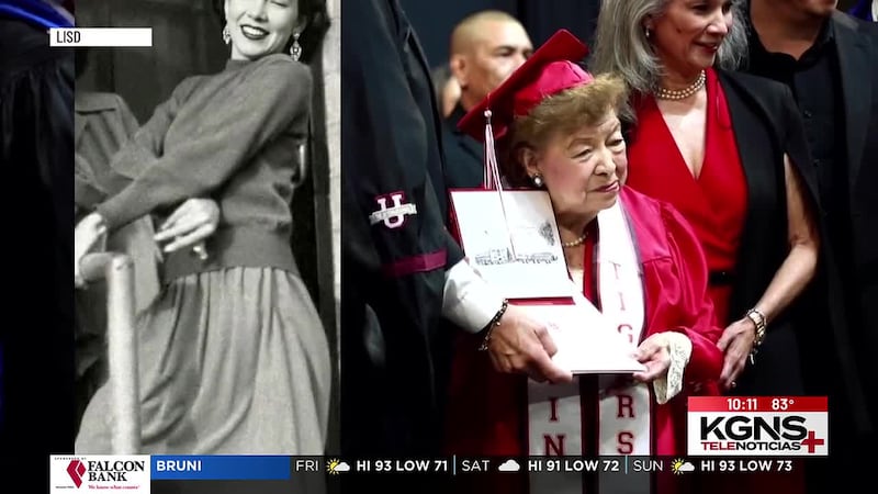 Mujer de 100 años se gradúa de preparatoria en Laredo