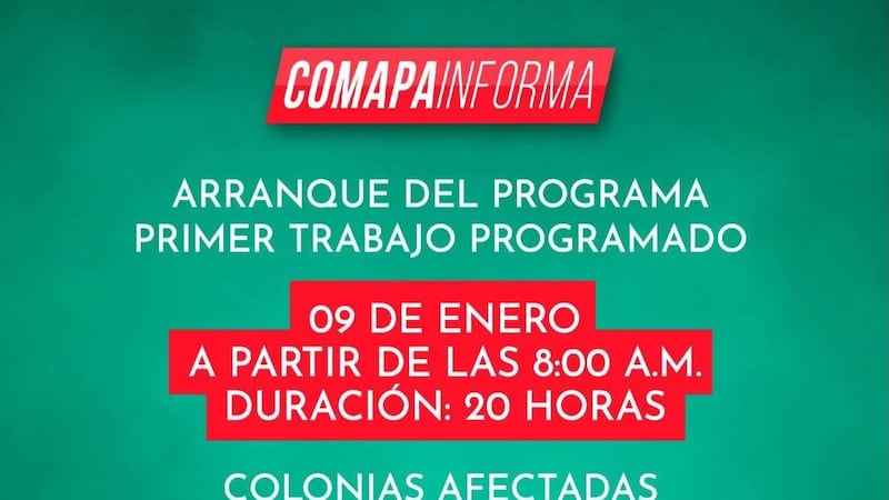 Colonias afectadas por trabajos programados en Nuevo Laredo
