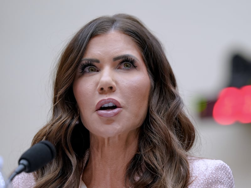 Homeland Security Secretary Kristi Noem testifies during a House Committee on the Judiciary...