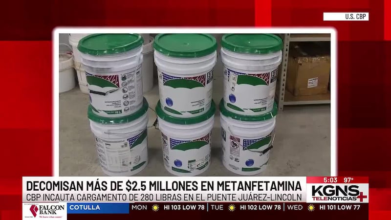 Decomisan más de 280 libras de metanfetamina en el Puente 2 de Laredo