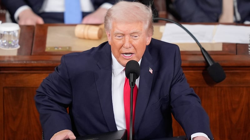 President Donald Trump delivers the State of the Union address to a joint session of Congress...
