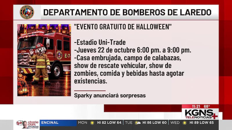 Bomberos de Laredo invitan a celebrar Halloween en el Uni-Trade