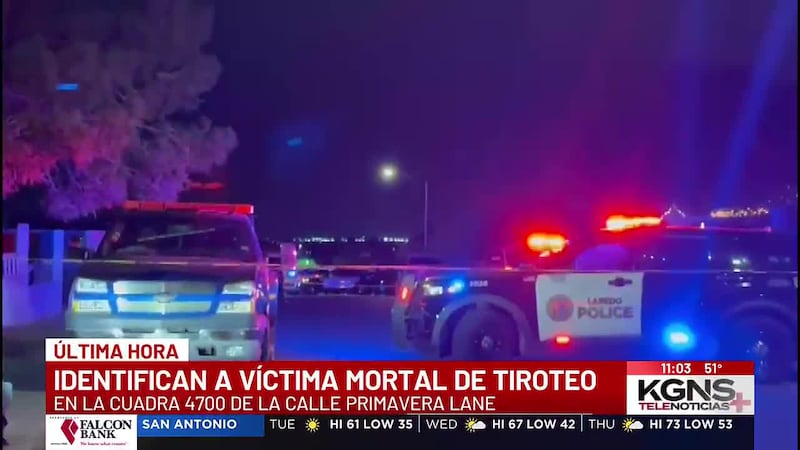 Identifican a victima mortal de tiroteo al sur de Laredo
