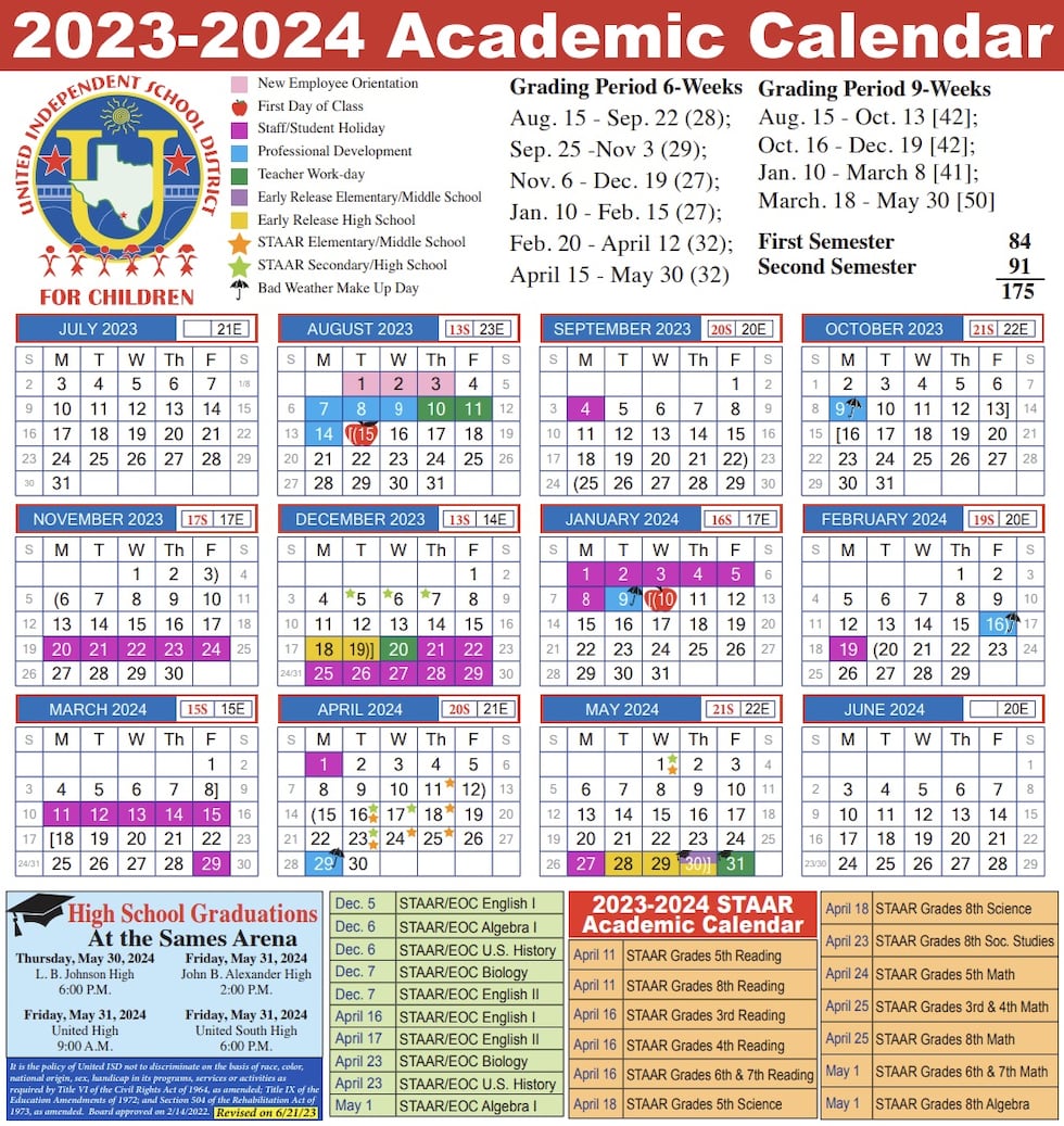 UISD Academic Calendar