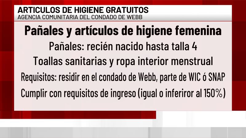 Ofrecen pañales y productos de higiene femenina gratuitos a familias del Condado de Webb