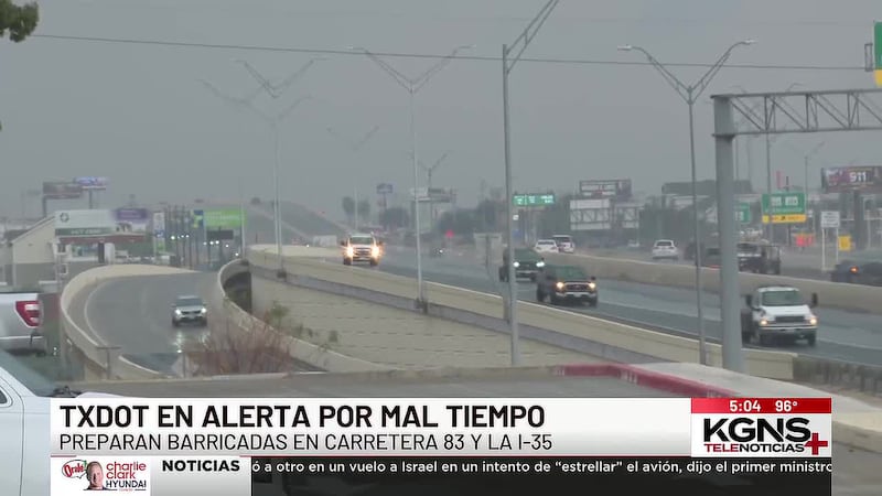 TxDOT prepara barricadas en carretera 83 y la I-35 ante lluvias intensas en Laredo