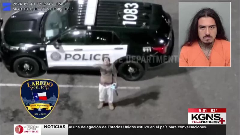 Dron capta a sospechoso de intento de robo en City Anex de Laredo