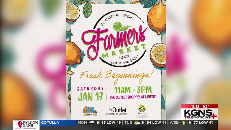 Laredo Farmers Market en los Outlet Shoppes de Laredo este 17 de enero
