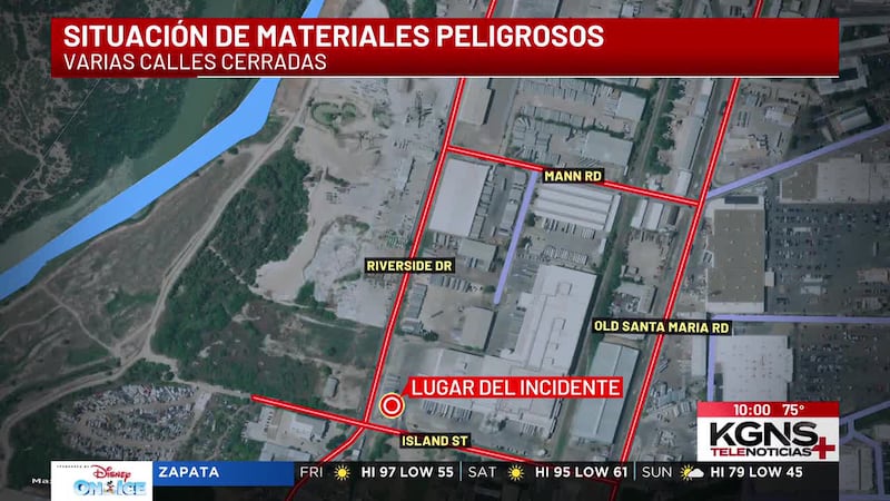 Cierre de calles tras incidente con sustancias peligrosas al oeste de Laredo