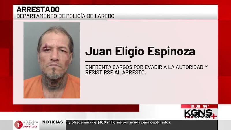Arrestan a hombre tras persecución que terminó en complejo de apartamentos al sur de Laredo
