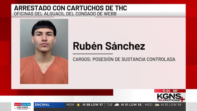 Arrestan a hombre por posesión de cartuchos de THC