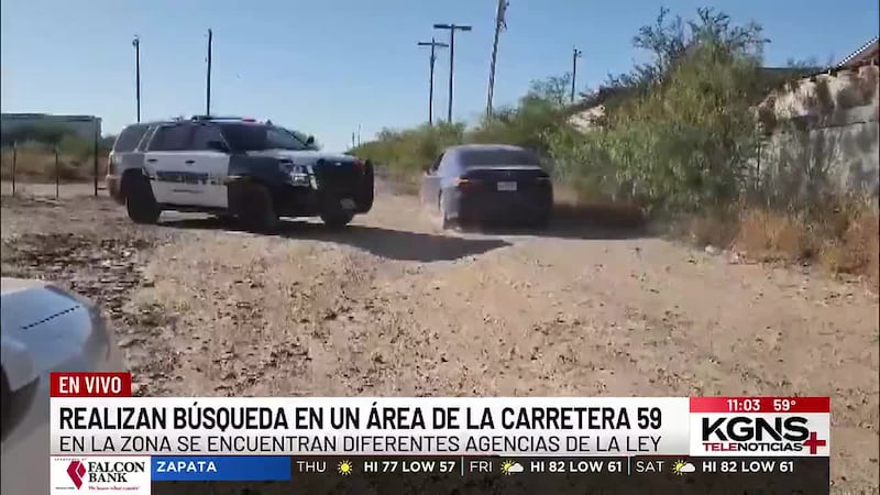 Elementos de diferentes agencias de la ley realizan una búsqueda en un área por la carretera 59.