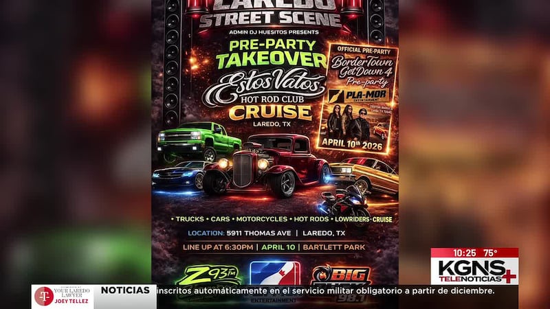 Exhibición de autos gratis “Bordertown Get Down” en Laredo
