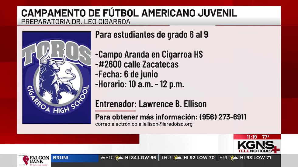 Invitan a campamento de fútbol americano juvenil en Laredo