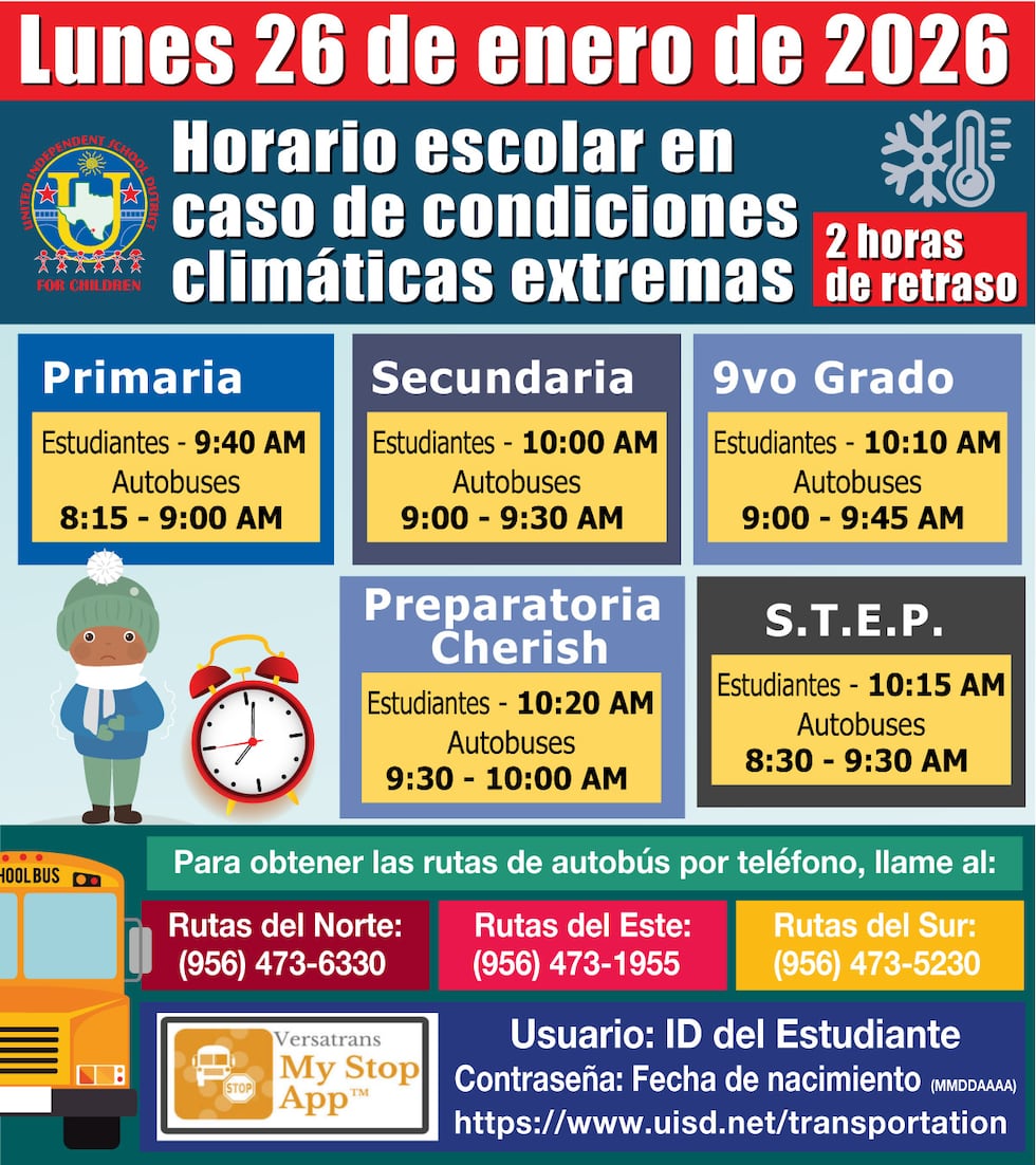 UISD cambia horario por frío extremo