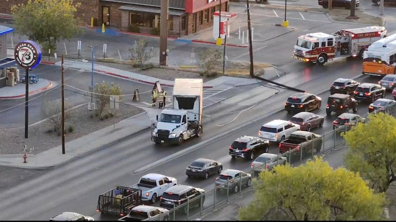 Tractor-trailer crash closes westbound lanes on Saunders