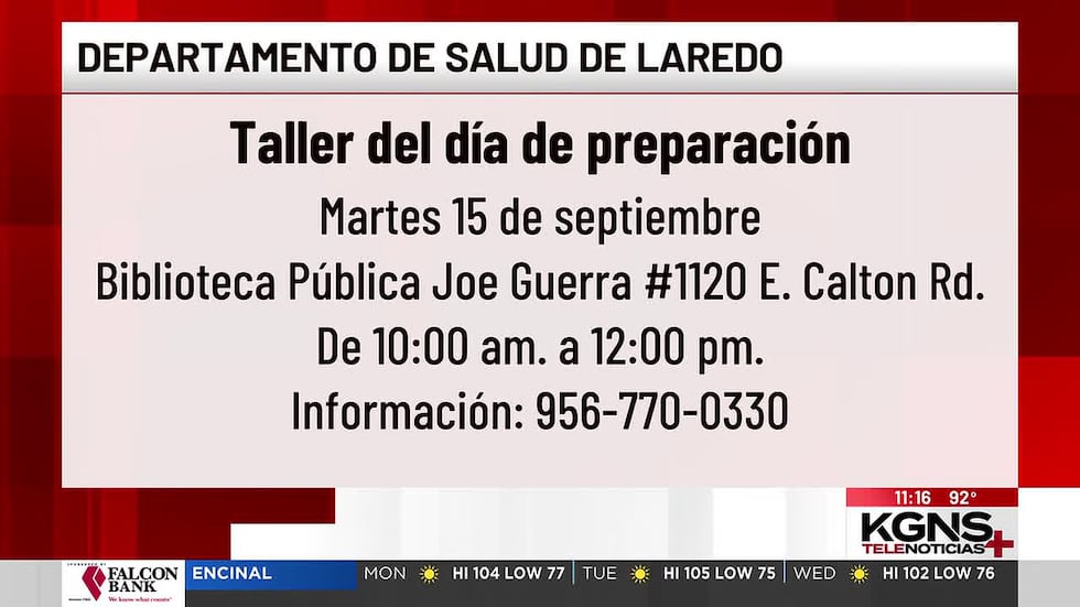 Invitan a taller de preparación de emergencias gratuito en Laredo