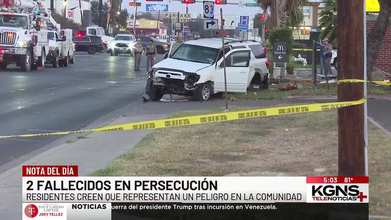 Persecución deja como saldo a dos personas indocumentadas muertas