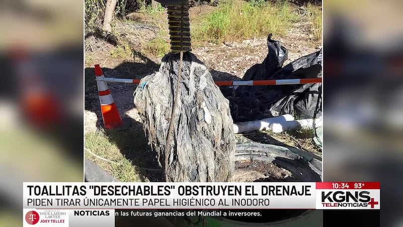 Ciudad de Laredo pide no tirar toallitas húmedas en el inodoro