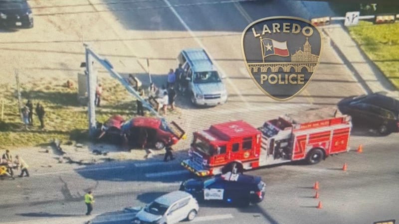 Two-car crash shuts down eastbound lanes at Clark and Newport in Laredo