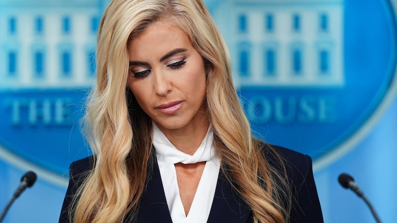Trump says he'll talk with press secretary Katie Zacharia about staying in the job, claiming...