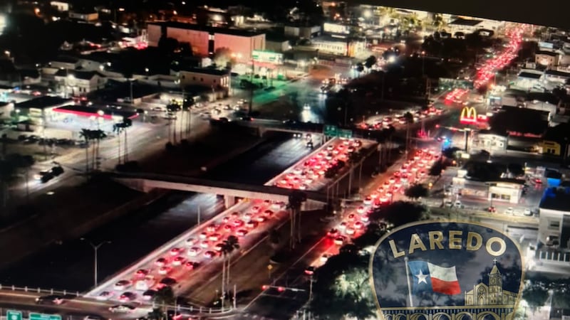 Laredo police reported traffic delays near Bridge 2 heading into Mexico around 8:30 p.m. Friday.
